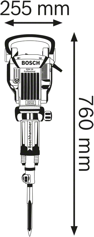 Bosch Professional GSH 16-30 Breekhamer 41J 1750W 230V op Trolley - 0611335100