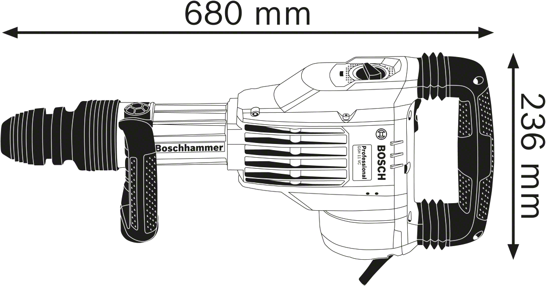 Bosch Professional GSH 11 VC Breekhamer  - 0611336000