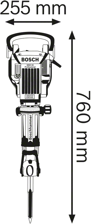 Bosch Professional GSH 16-28 Breekhamer 41J 1750W 230V incl. Trolley - 0611335000