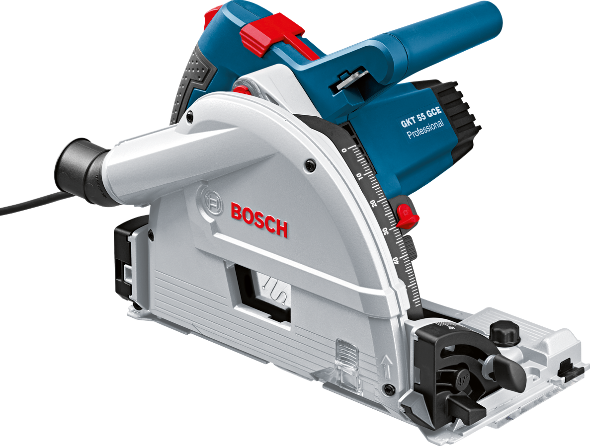 Bosch Blue GKT 55 GCE Plunge saw 2x Guide rails + Carry bag for FSN + Coupling piece in L-Boxx - 0615990EA8