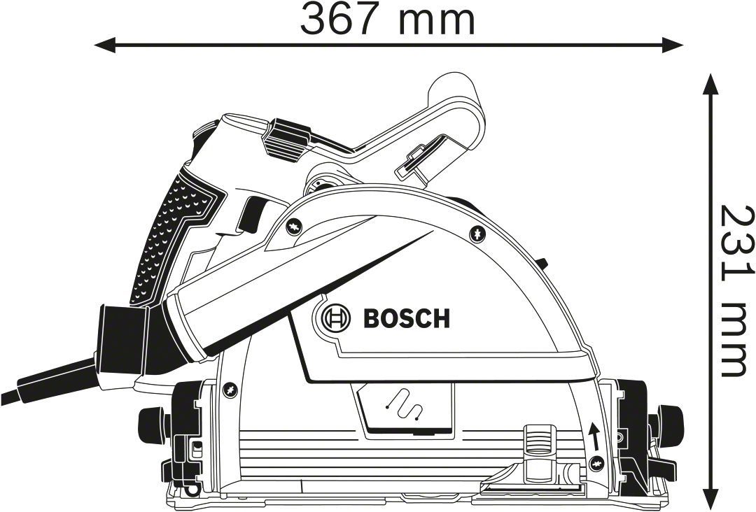 Bosch Blue GKT 55 GCE Plunge saw 2x Guide rails + Carry bag for FSN + Coupling piece in L-Boxx - 0615990EA8