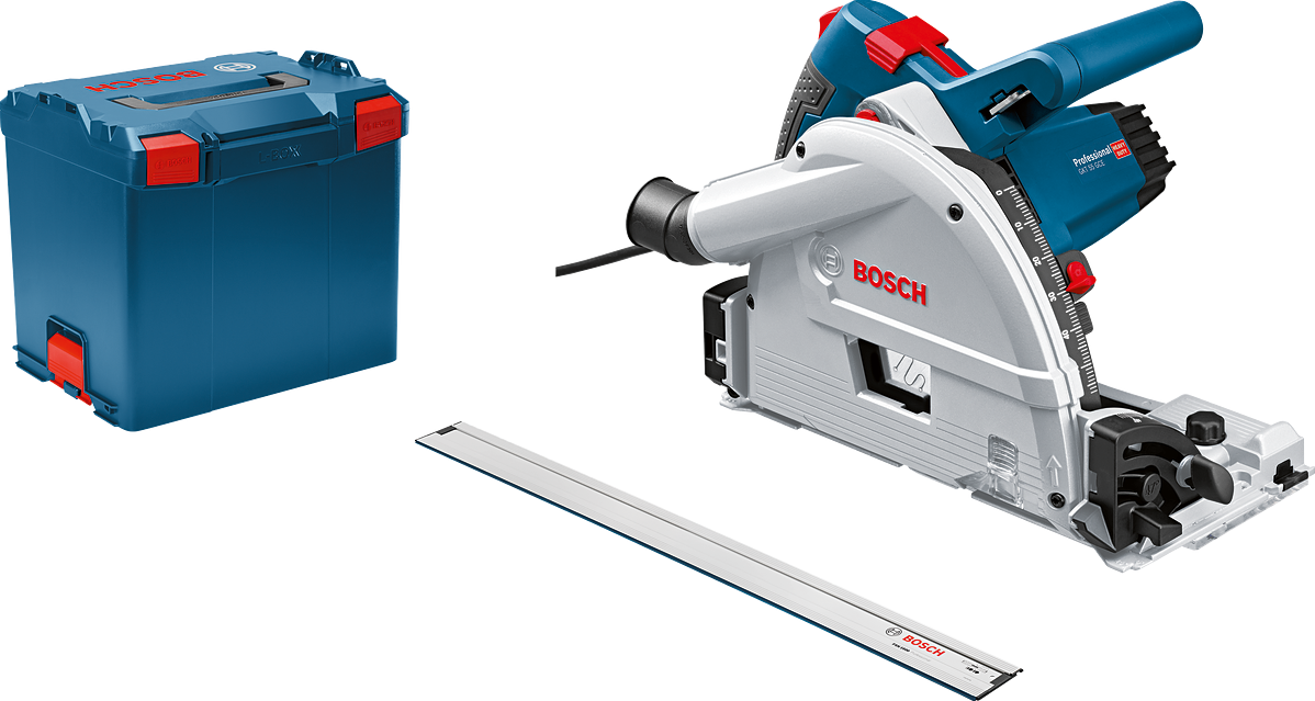 Bosch Professional GKT 55 GCE Plunge saw Ø165 1400W in L-BOXX + Guide rail FSN 1600 - 0601675002