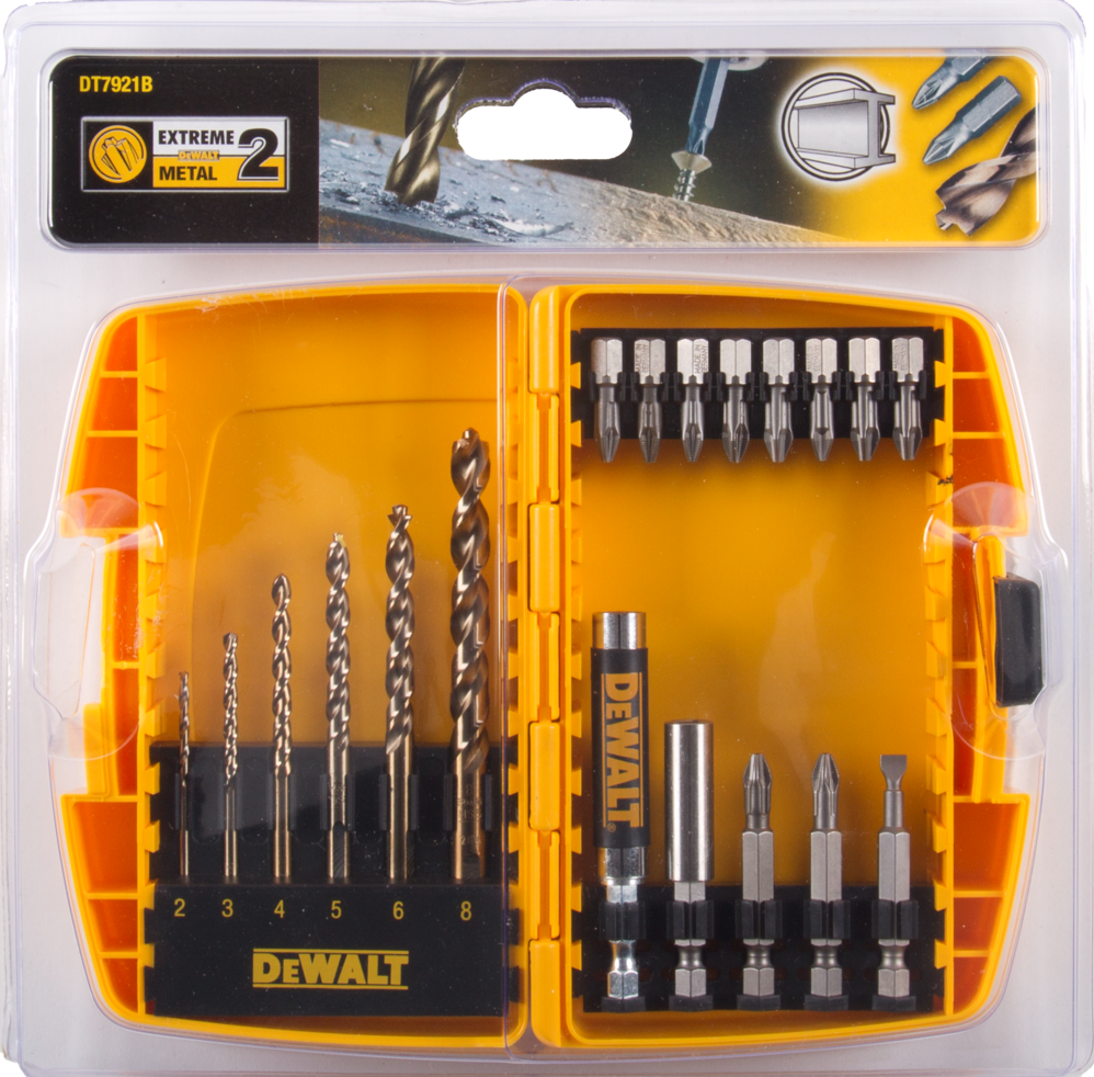DT7921B 19-teiliges Bohrer- und Bit-Set Robuster Koffer
