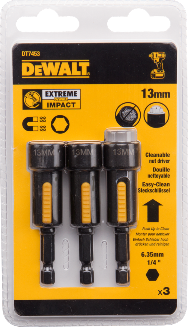 DT7453 IMPACT magnetic hex socket 13 millimeter DEW-DT7453-QZ