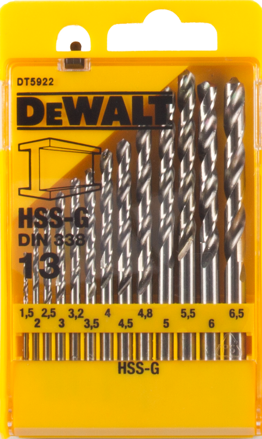 DT5922 13-teiliges Metallbohrer-Set im robusten Koffer