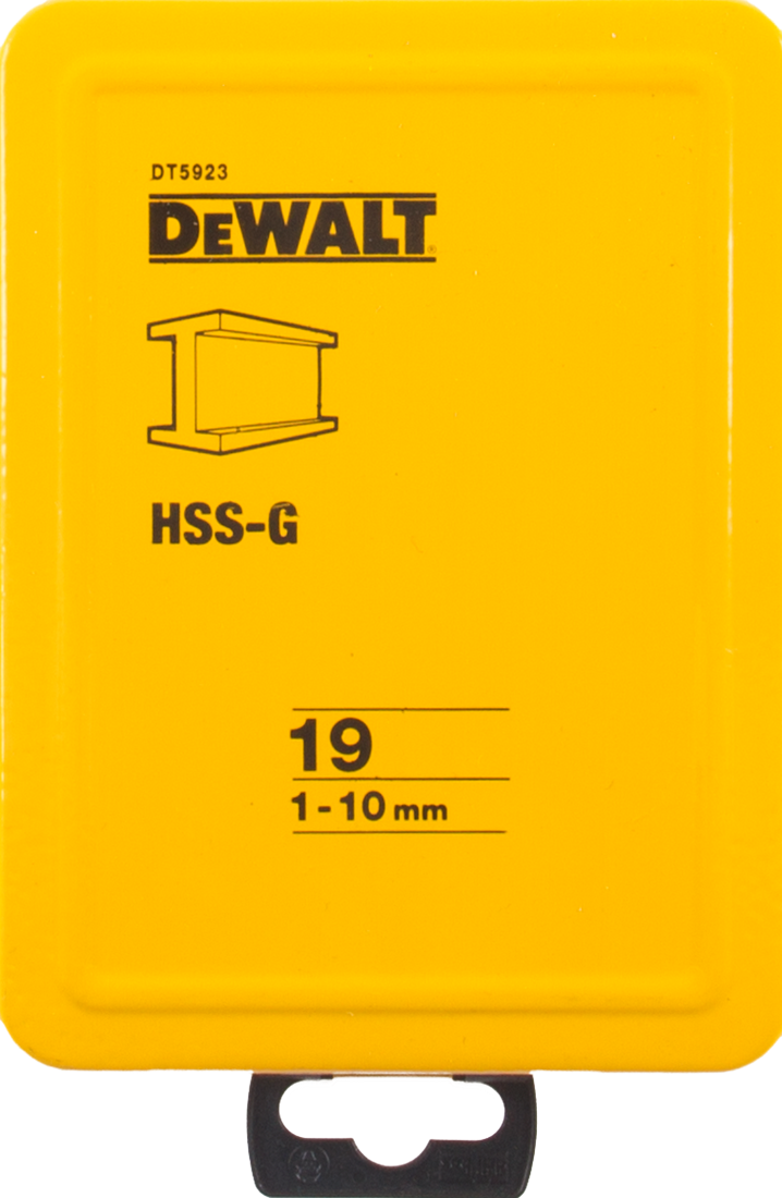 DT5923 19-delige Metaalborenset in Metalen Cassette