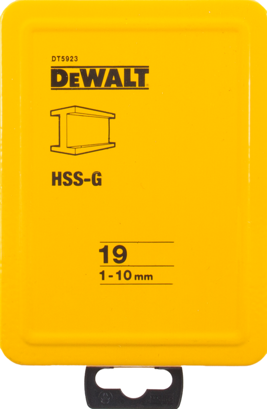 DT5923 19-teiliges Metallbohrer-Set in Metallkassette