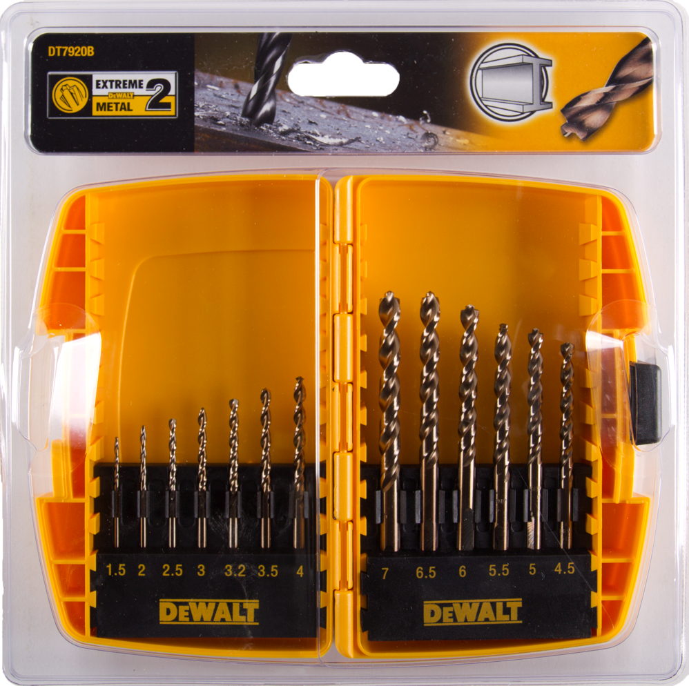 DT7920B 13 Piece Metal Drill Bit Set in Cassette