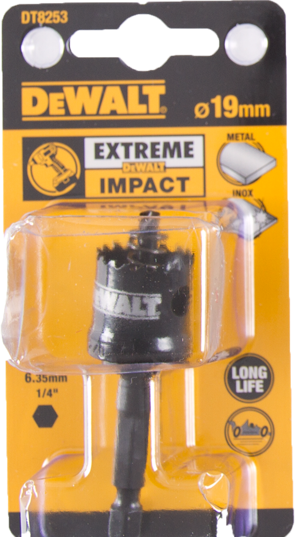 DT8253 Impact Holesaw 19 millimeter DEW-DT8253-QZ