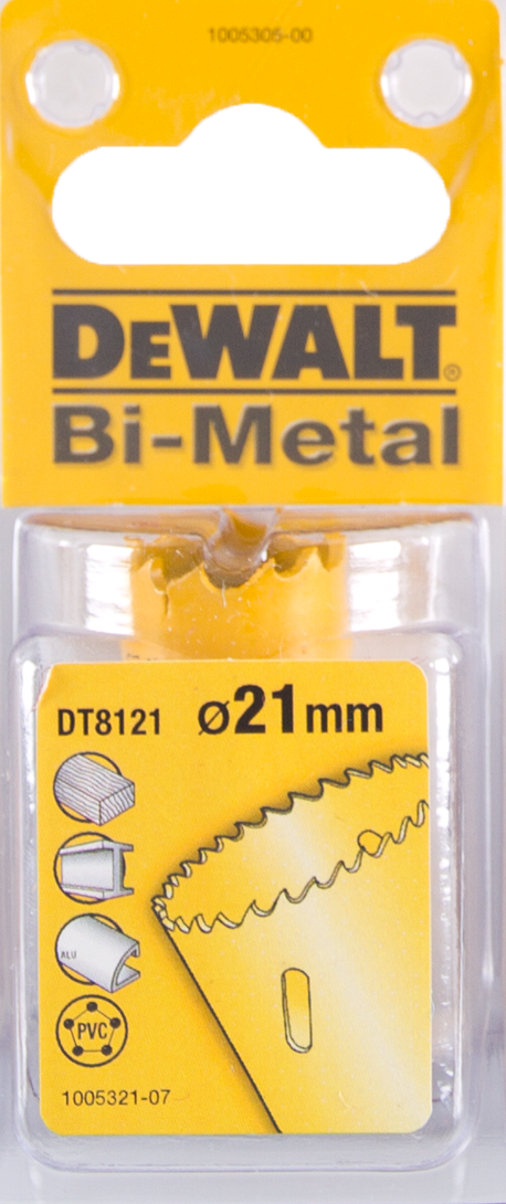 DT8121 Hole saw BIM 21 millimeter DEW-DT8121-QZ