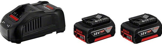 Bosch Blue Battery Starter Set 2x 18V 5,0Ah Li-Ion Akku + Schnellladegerät GAL 1880 CV - 1600A00B8J