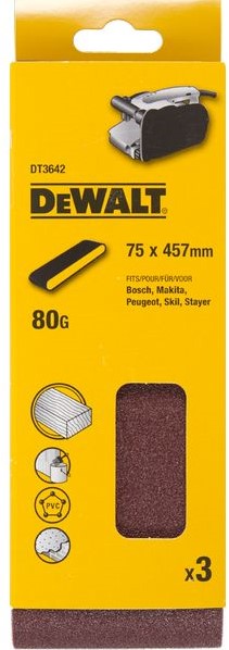 DT3642 P80 Sanding belt 75x457mm PU=3