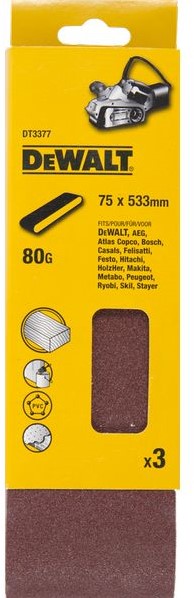 DT3377 P80 Sanding belt 75x533mm PU=3