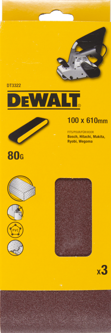 DT3322 P80 Schuurband 100x610mm VE=3