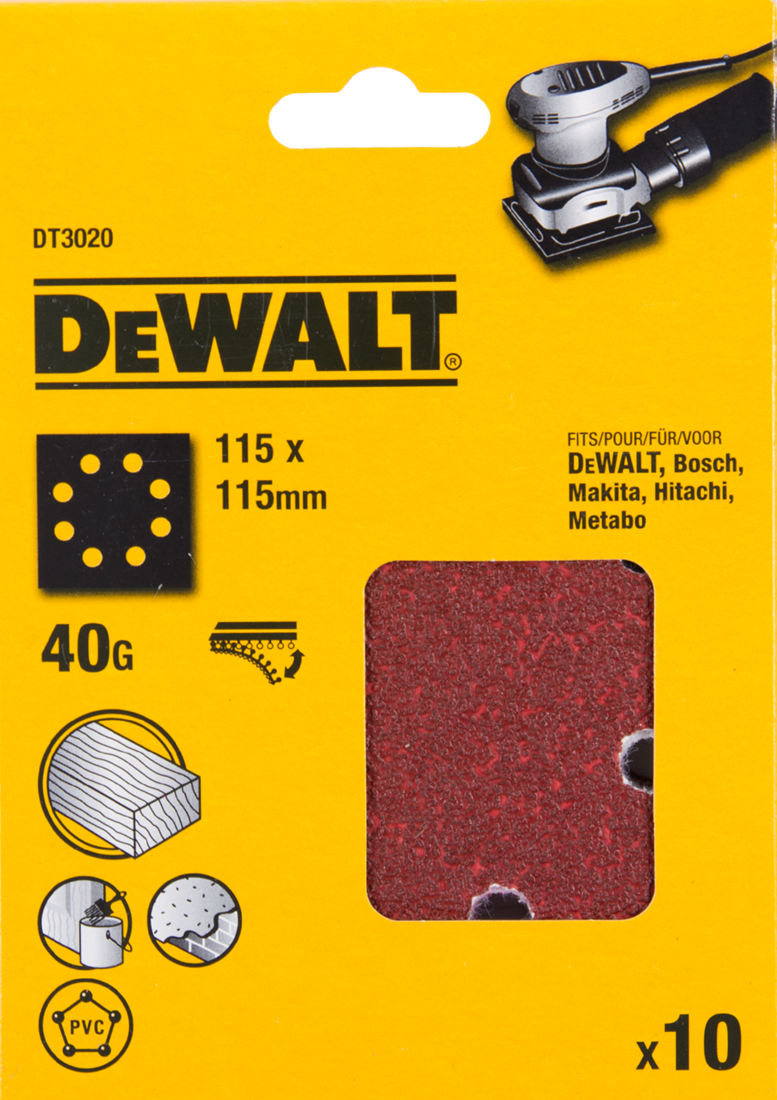 DT3020 P40 Schuurpapier 1/4 Velcro VE=10