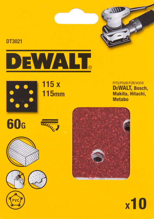 DT3021 P60 Schleifpapier 1/4 Klettverschluss VE=10