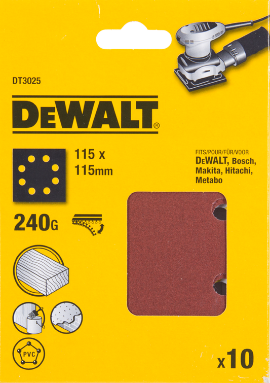 DT3025 P240 Schuurpapier 1/4 Velcro VE=10