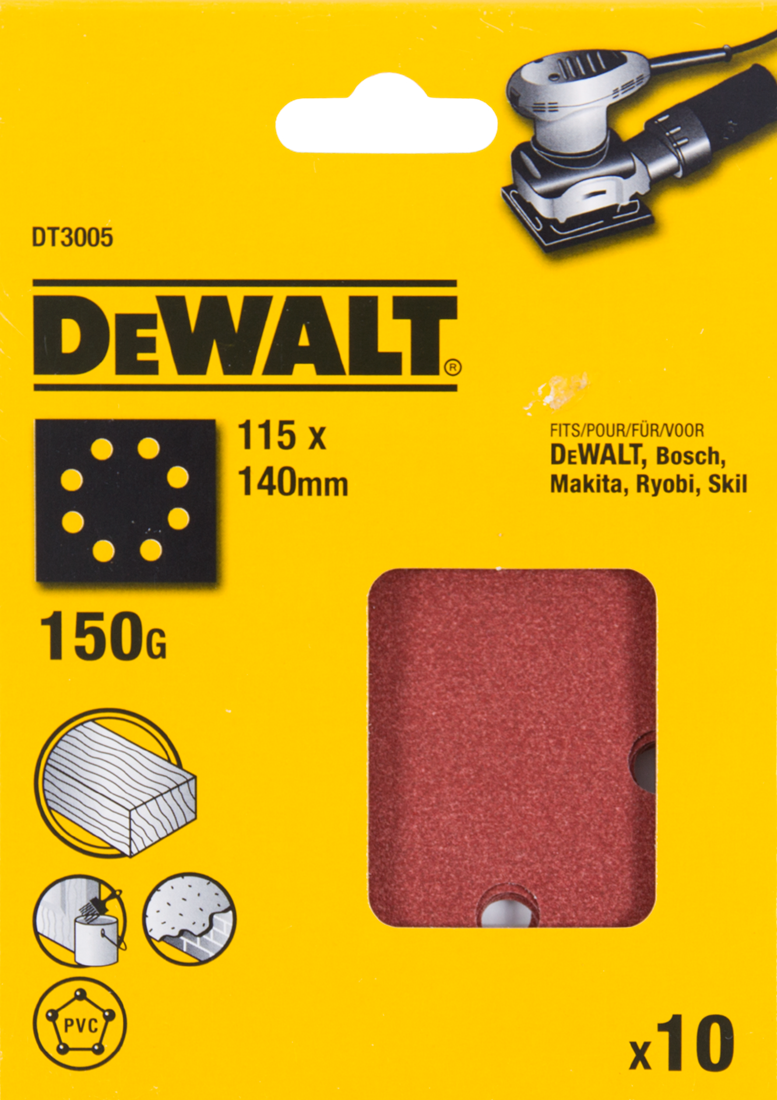 DT3005 P150 Schuurpapier 1/4 VE=10