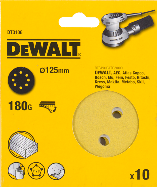 DT3106 P180 Schleifteller 125mm VE=10