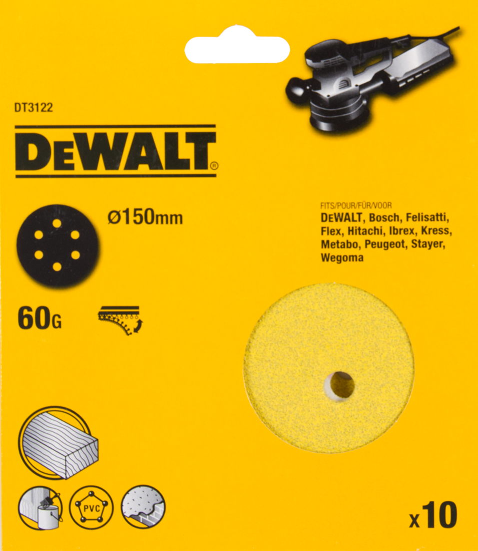 DT3122 P60 Schuurschijf 150mm VE=10