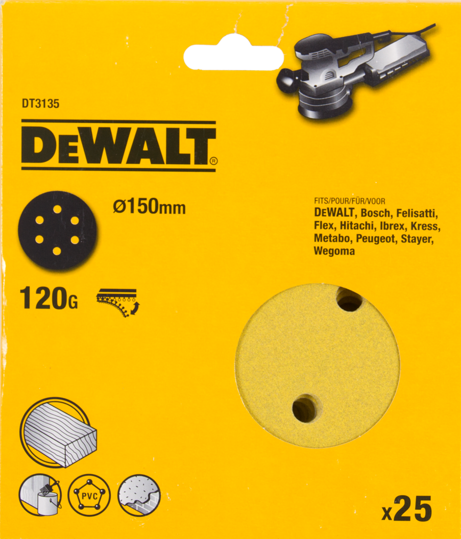 DT3135 P120 Schleifteller 150mm VE=25