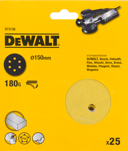DT3136 P180 Schleifscheibe 150mm VE=25