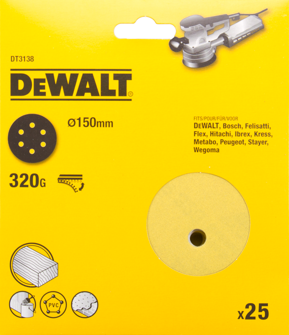 DT3138 P320 Schuurschijf 150mm VE=25