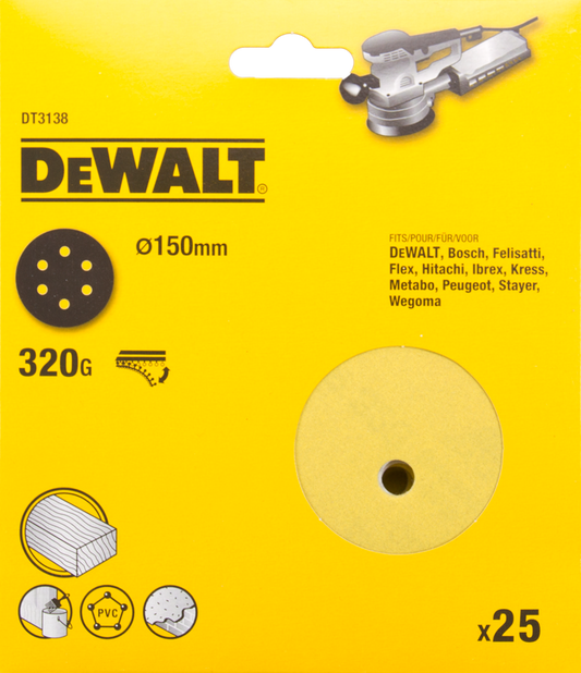 DT3138 P320 Schuurschijf 150mm VE=25