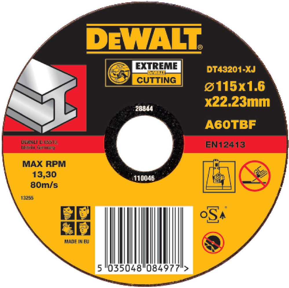 DT43201 Doorslijpschijven EXTREME® recht, metaal 115 millimeter DEW-DT43201-XJ