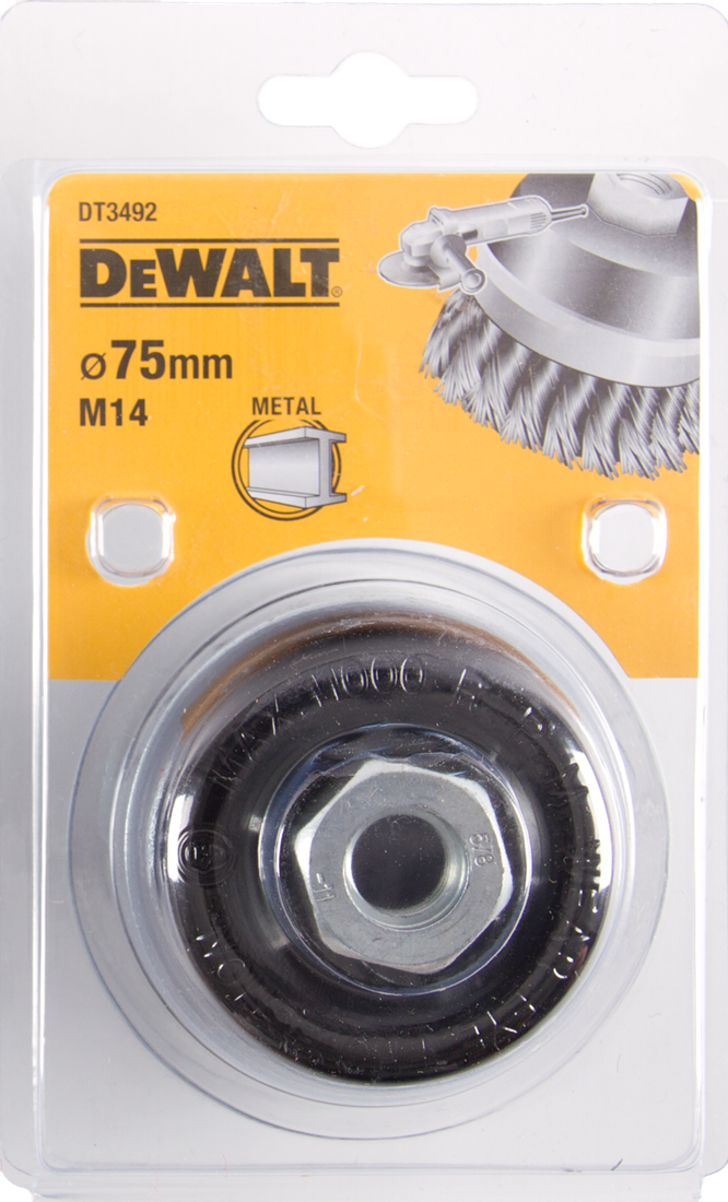 DT3492 Getordeerde komborstel haakse slijper 75 millimeter DEW-DT3492-QZ