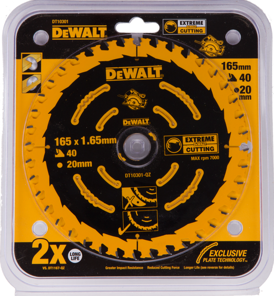 DT10301 Cirkelzaagblad Extreme 165x20mm 40T