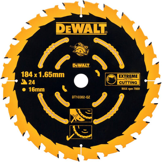 DT10302 Cirkelzaagblad Extreme 184x16mm 24T