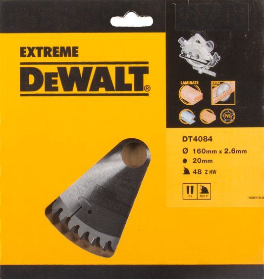 DT4084 Cirkelzaagblad CZB 160x1.8x20mm 48T