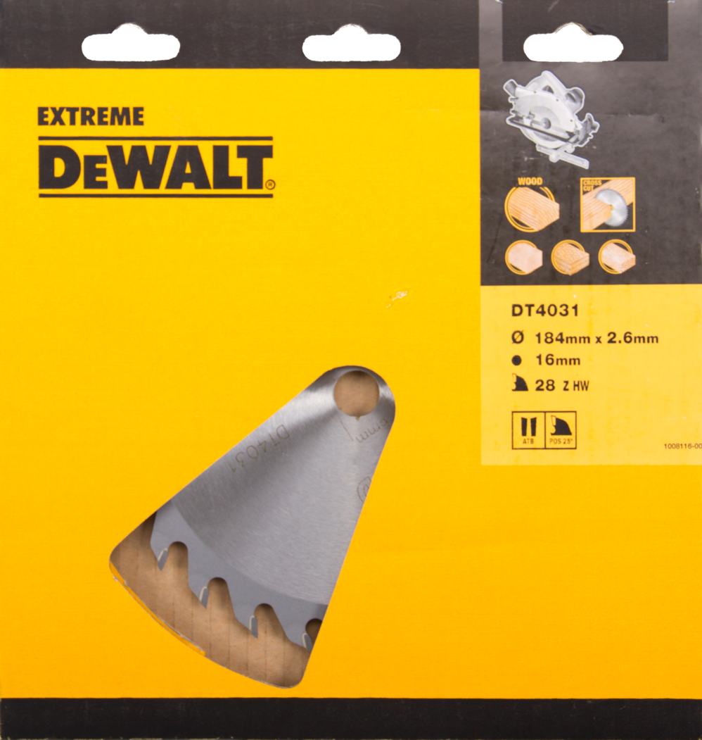 DT4031 Circular saw blade Extreme 184x1.8x16mm 28T