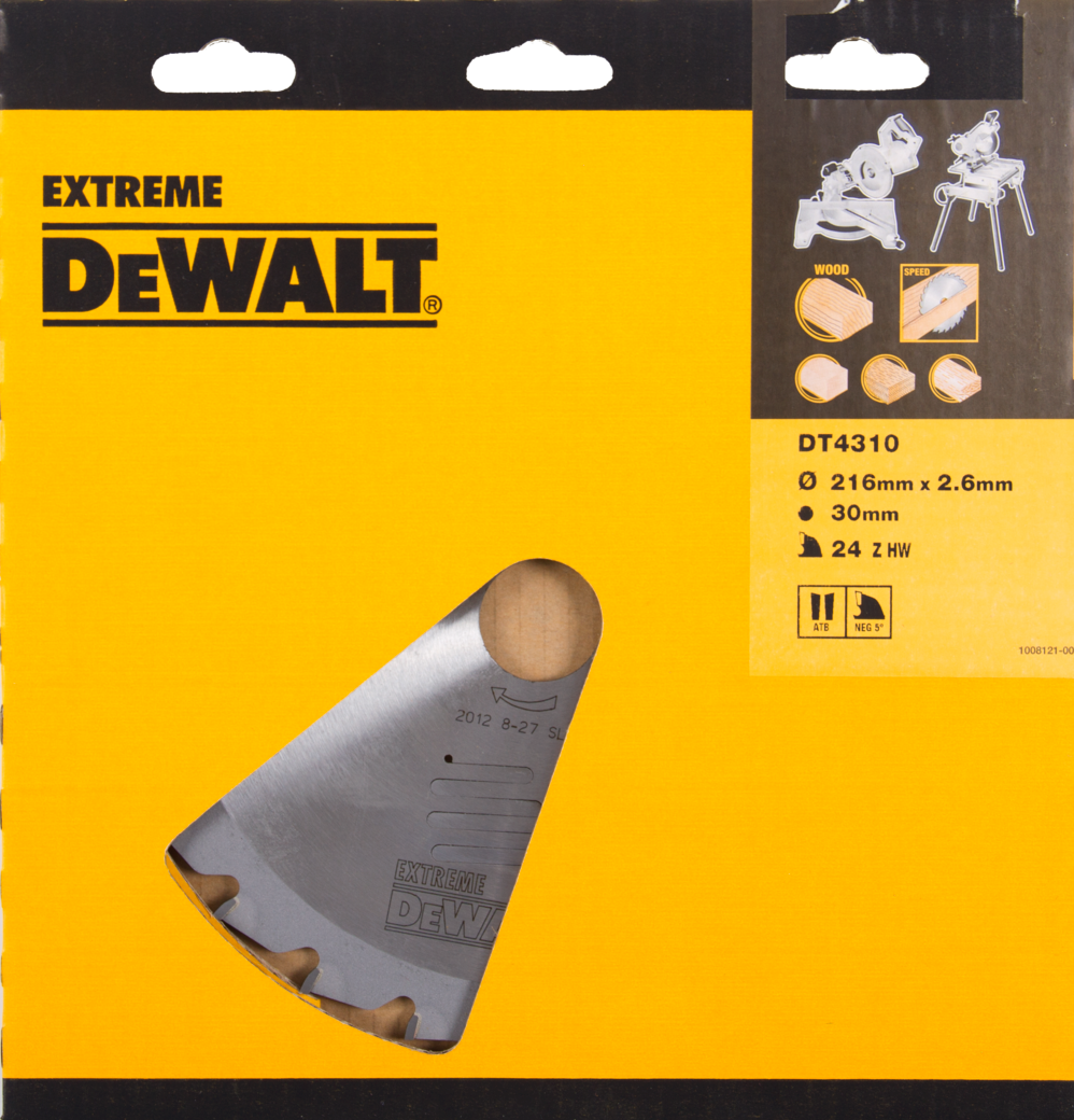 DT4310 Circular saw blade 216x30mm 24T ATB Fast longitudinal sawing