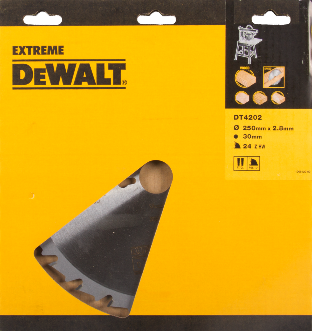 DT4202 Cirkelzaagblad Extreme 250x1.8x30mm 24T