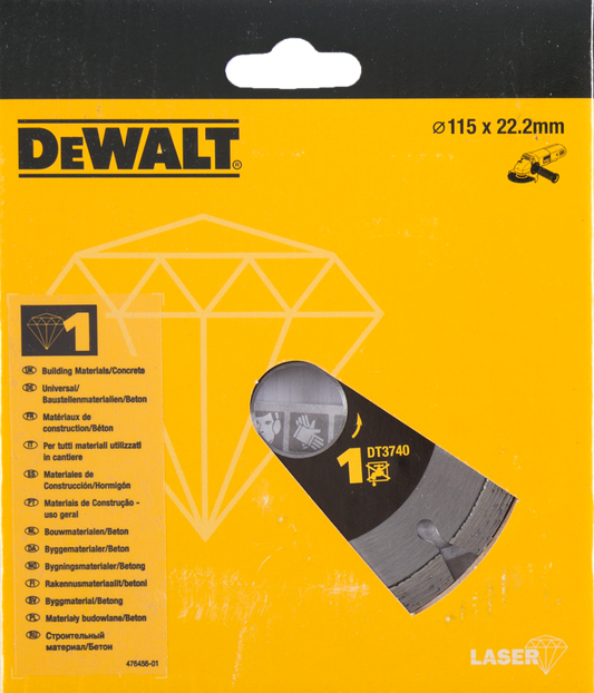 DT3740 Diamantsägeblatt für BAUSTOFFE/BETON 115 Millimeter DEW-DT3740-XJ