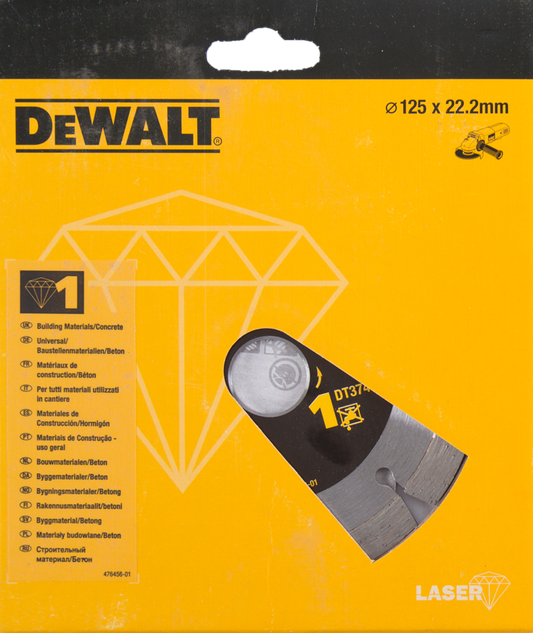 DT3741 Diamantsägeblatt für BAUSTOFFE/BETON 125 Millimeter DEW-DT3741-XJ