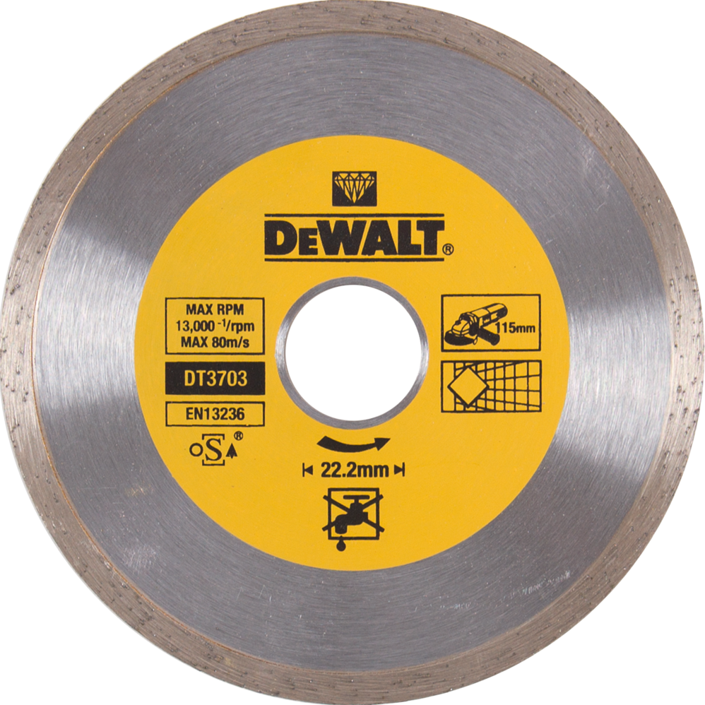 DT3703 Diamantsägeblatt für CLOSED EDGE DIAMOND BLADES 115 Millimeter DEW-DT3703-QZ