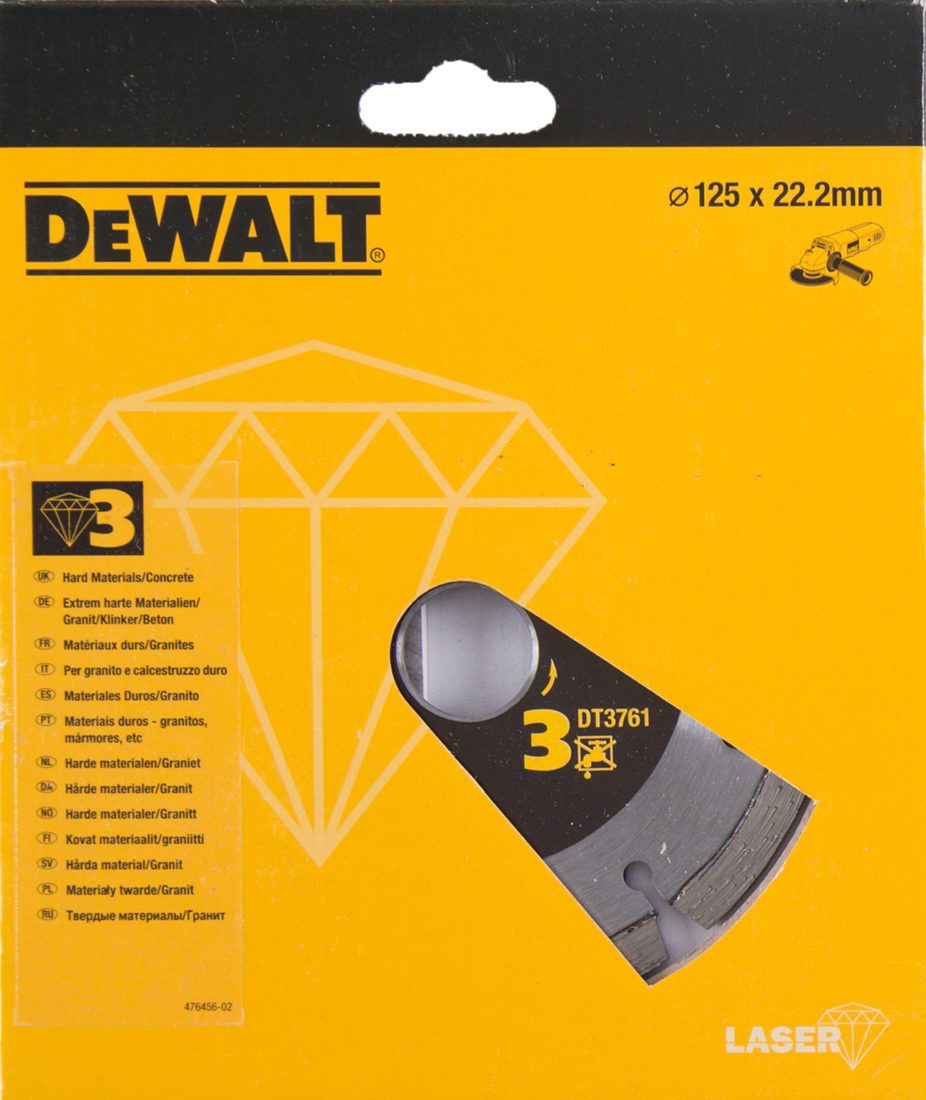 DT3761 Diamantzaagblad voor HARDE MATERIALEN/ GRANIET 125 millimeter DEW-DT3761-XJ