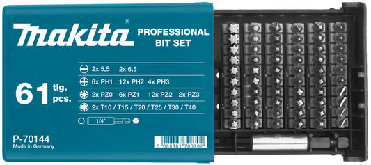 Makita P-70144 Schraubbit-Satz 61-tlg