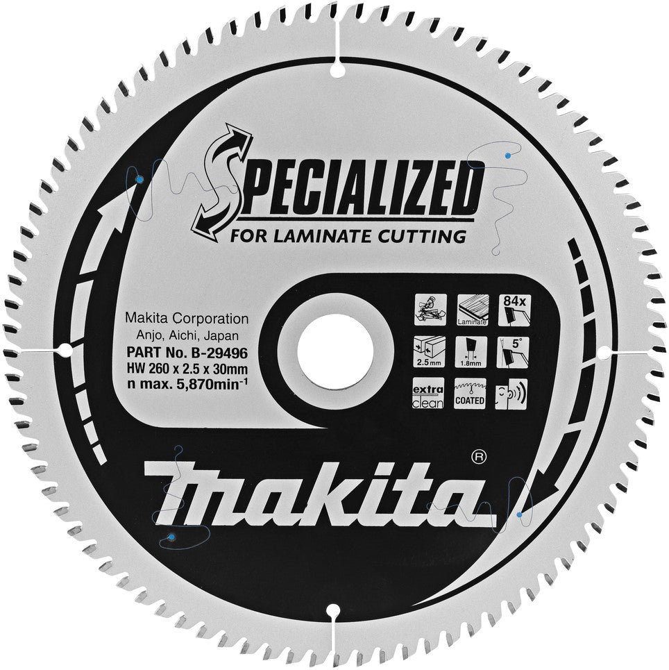 Makita B-29496 Cirkelzaagblad 260x30 84T Laminaat