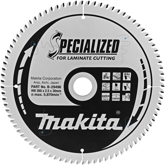 Makita B-29496 Kreissägeblatt 260x30 84T Laminat