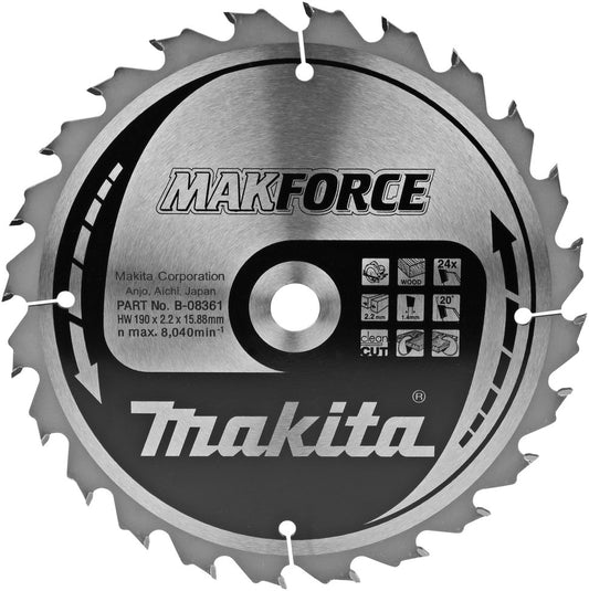 Makita B-08361 Sägeblatt Holz 190 Millimeter