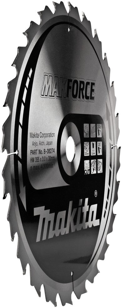 Makita Kreissägeblatt Holz 355x3.0x30mm 24T B-08274