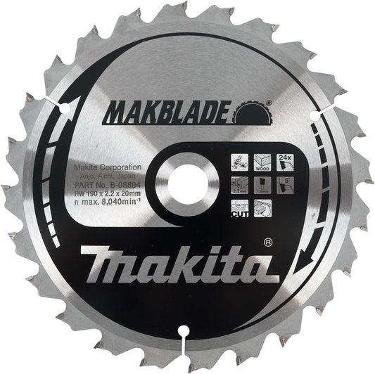 Makita Cirkelzaagblad Hout 190x2.2x20mm 24T