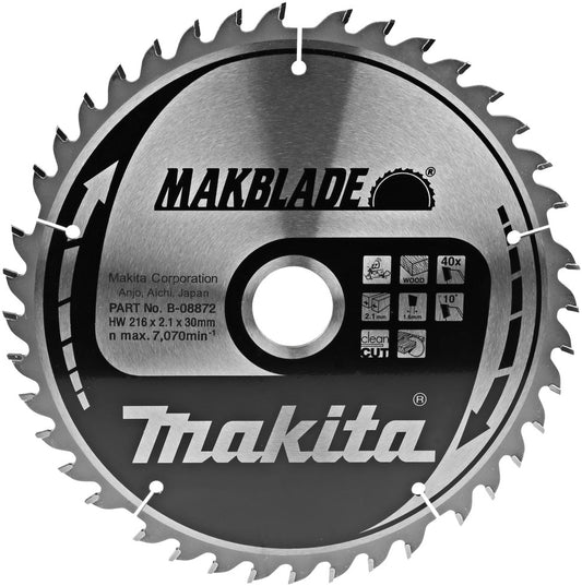 Makita Cirkelzaagblad Hout 216x2.1x30mm 40T