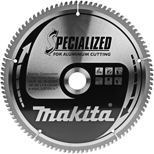 Makita B-09662 Kreissägeblatt Aluminium 260x2,4x30 100Z