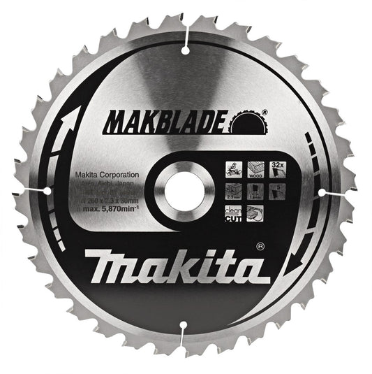 Makita B-08931 Kreissägeblatt Holz 260x2,3x30mm 32Z