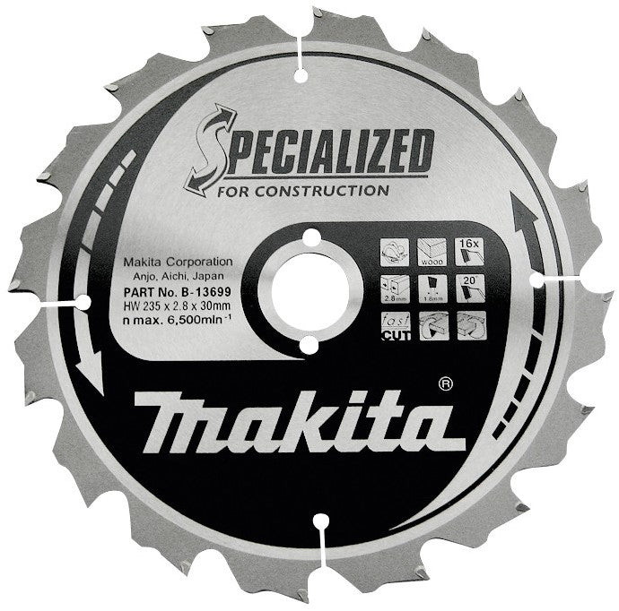 Makita B-13683 Circular Saw Blade Construction 190x2.6x30mm 12T